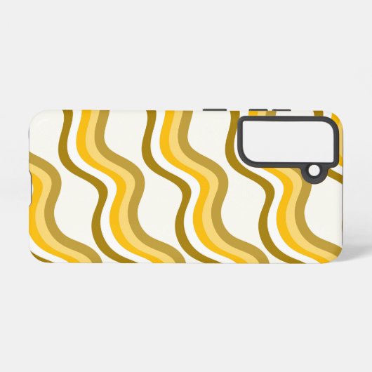 Golden Waves Pattern Samsung Galaxyケース (裏面横)