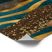 Golden Waves Under Moonlit Mountains ポスター (角)