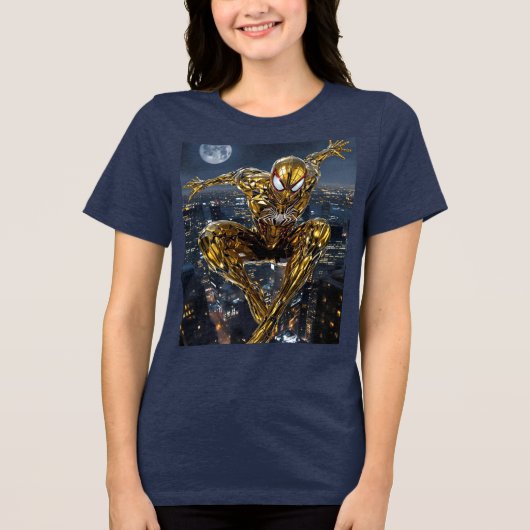 Golden Web: Women's Ultra-Realistic Spider Tee トライブレンドＴシャツ (正面)
