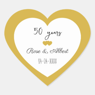 Golden Wedding, 50 Years of Marriage, Custom  ハートシール