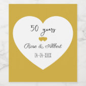 Golden Wedding, 50 Years of Marriage, Custom  ワインラベル (シングルラベル)