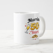 Golden Wedding Anniversary Coffee Mug Gift ジャンボコーヒーマグカップ (正面右)