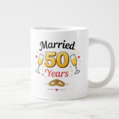 Golden Wedding Anniversary Coffee Mug Gift ジャンボコーヒーマグカップ (右)