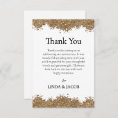 Golden Wedding Anniversary Gold Faux Glitter   サンキューカード (正面/裏面)