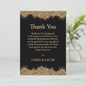 Golden Wedding Anniversary Gold Faux Glitter   サンキューカード (スタンド正面)