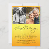 Golden Wedding Anniversary Then And Now Two Photo 招待状 (正面)