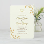 golden wedding invitastion tamplet 招待状 (スタンド正面)