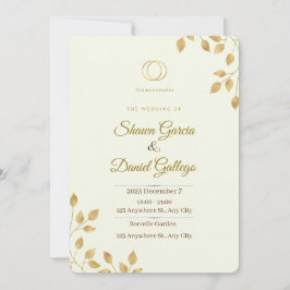golden wedding invitastion tamplet 招待状