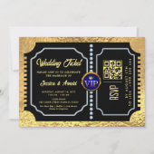 Golden wedding Party qr code Ticket Invitation 招待状 (正面)