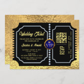 Golden wedding Party qr code Ticket Invitation 招待状 (正面/裏面)
