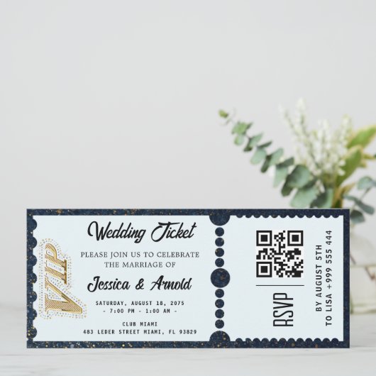Golden wedding Party Ticket Invitation 招待状 (スタンド正面)