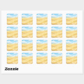 Golden Wheat Field Under Blue Sky スクエアシール (シート)