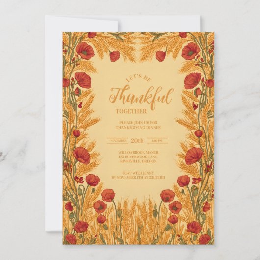 Golden Wheat Thanksgiving Celebration 招待状 (正面)
