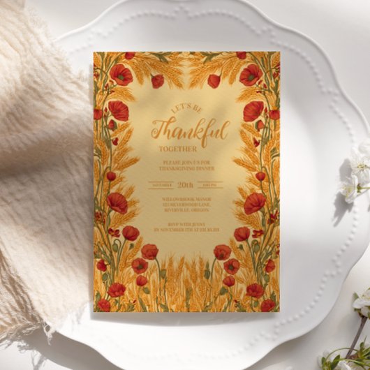 Golden Wheat Thanksgiving Celebration 招待状