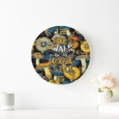 Golden Wild Side Mushroom Clock ラージ壁時計 (ホーム)