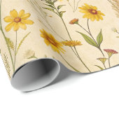 Golden Wildflower Field on Parchment Cream ラッピングペーパー (ロールコーナー)