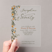  Golden Wildflower Named Photo Seventieth Birthday アクリル招待状 (インサイチュ (ポータブル))