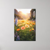 Golden Wildflowers at Sunrise – Cinematic Floral キャンバスプリント (正面)