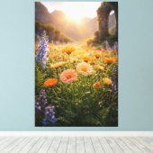 Golden Wildflowers at Sunrise – Cinematic Floral キャンバスプリント (インサイチュ (ウッドフロア))