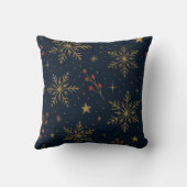 Golden Winter Glow Pattern | Holiday クッション (裏面)