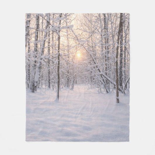 Golden_winter_light フリースブランケット (正面)