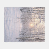 Golden_winter_light フリースブランケット (正面(横))