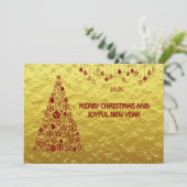 Golden wish card New Year with tree & balls シーズンカード (スタンド正面)