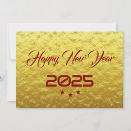 Golden wish card New Year with tree stars シーズンカード