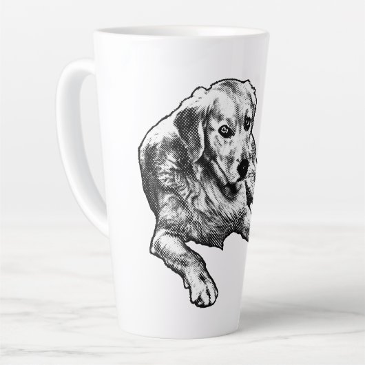 Golden with Cozy Comic Grain カフェラテマグ (左アングル)