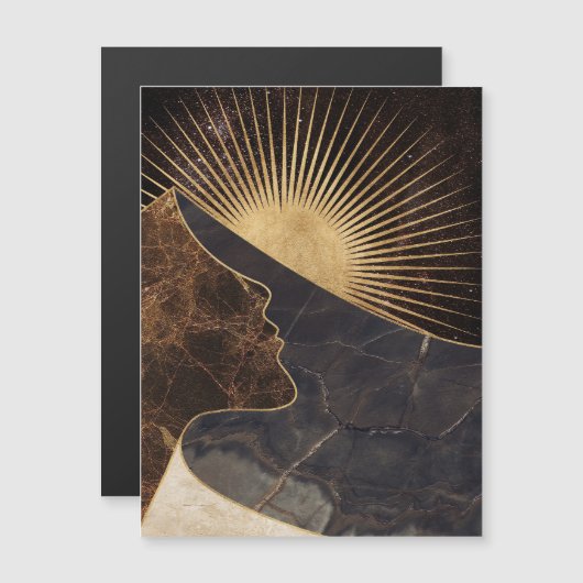 Golden Woman Illusion with Sun and Marble Textures (正面/裏面)