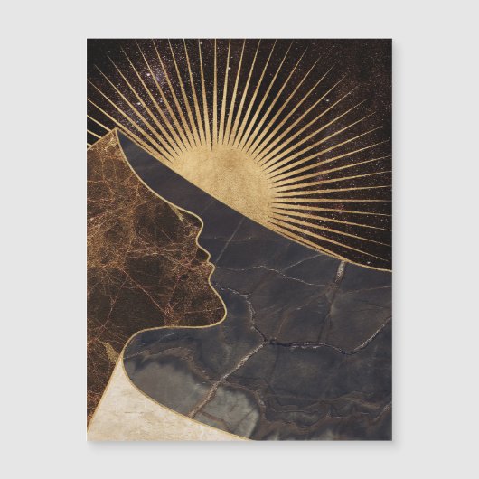 Golden Woman Illusion with Sun and Marble Textures (正面)