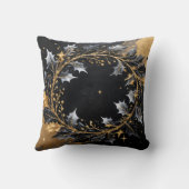 Golden Wreath Glamour Throw Pillow クッション (裏面)