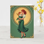 Golden Wreath Mother Child Card カード (黄色い花)