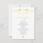 Golden Yellow and White Floral Wedding Program (正面)