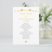 Golden Yellow and White Floral Wedding Program (スタンド正面)