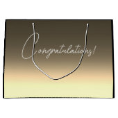 Golden yellow beige ombre gradient ラージペーパーバッグ (正面)