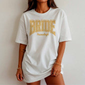 Golden Yellow Floral BRIDE Wedding Bridal Shower Tシャツ