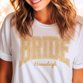 Golden Yellow Floral BRIDE Wedding Bridal Shower Tシャツ