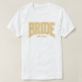 Golden Yellow Floral BRIDE Wedding Bridal Shower Tシャツ (デザイン正面)