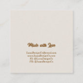 Golden Yellow Flower Burst Jewelry Craft  スクエア名刺 (裏面)