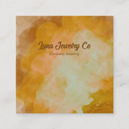 Golden Yellow Flower Burst Jewelry Craft  スクエア名刺