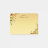 Golden Yellow Flowers Wedding Suite  ポストイット (正面)
