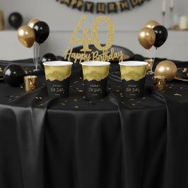 Golden Yellow Gold Glitter Abstract Watercolor  紙コップ