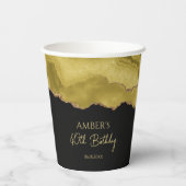 Golden Yellow Gold Glitter Abstract Watercolor  紙コップ (裏面)