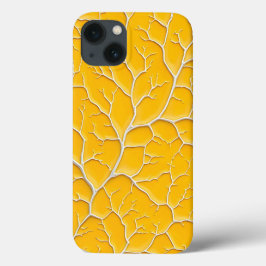 Golden Yellow iPhone Case Vein Design Bold iPhone 13ケース