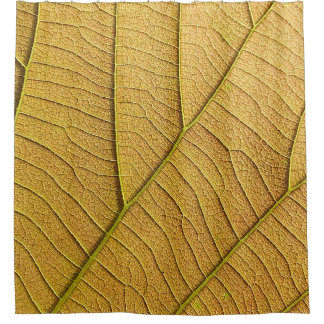 Golden yellow leaf pattern in the morning. シャワーカーテン