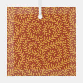 Golden Yellow Leafy Vine Pattern  ガラスオーナメント (正面)