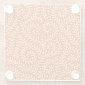 Golden Yellow Leafy Vine Pattern  ガラスコースター (裏面)