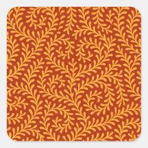 Golden Yellow Leafy Vine Pattern 