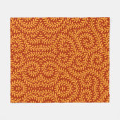Golden Yellow Leafy Vine Pattern  フリースブランケット (正面(横))